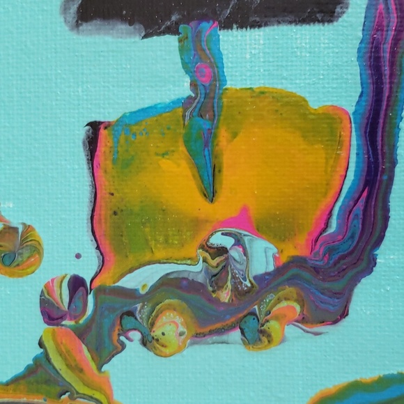 Original abstract acrylic art work / painting 8x10 on canvas - Picture 2 of 4